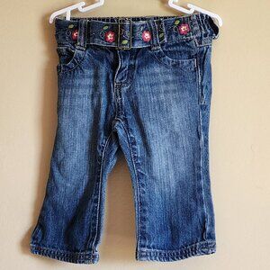 Old Navy Baby Girl Jeans With Attached Belt. Size 6-12 Months